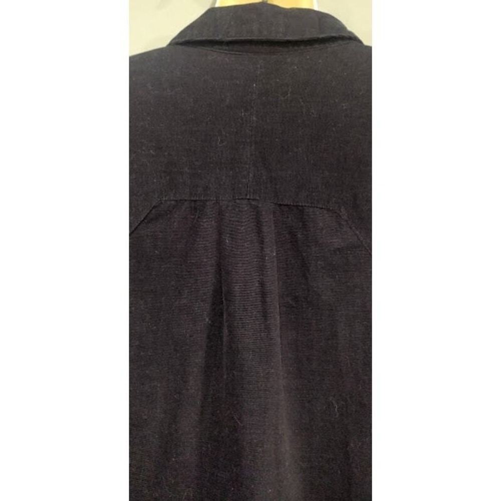 J Jill Long Sleeve Pullover Corduroy Flared Shirt with Front Pleat, Black, Sz S - Picture 6 of 8